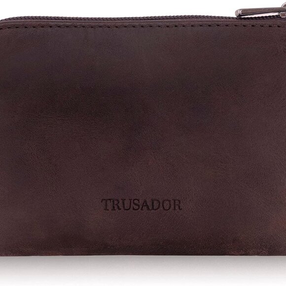 Milano Women Men Leather Coin Card Key Ring Wallet Pouch Purse Zipper Change Bag - Picture 4 of 6